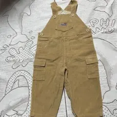美品♡familiar ☆ベージュ コーデュロイ オーバーオール☆80