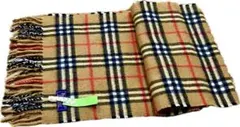 美品/90s/英国 BURBERRY ノバチェック カシミヤ マフラー キャメル