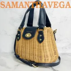 B703【極美品】SAMANTHAVEGA★2way かごバッグ ネイビー