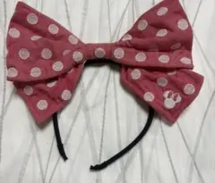 ディズニー　カチューシャ　 ミニー　リボン　赤　ディズニーカチューシャ　夏