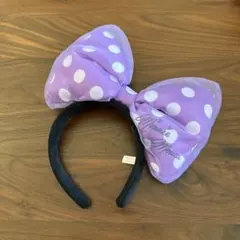 ミニーマウス 紫色 水玉 カチューシャ