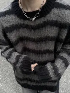 【Chikashitsu+】oversized wave border knitのサムネイル