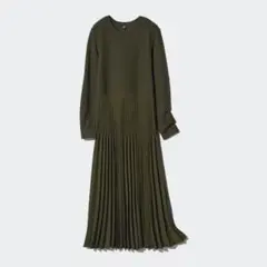 ユニクロ　コンビネーションワンピース　ダークグリーン　Sサイズ