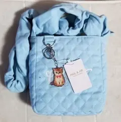 PAUL & JOE ギャザーショルダーバッグ ロゴキルティング