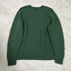 UNIQLO プレミアムラムクルーネックセーター　M 毛100% 緑