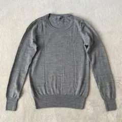 ユニクロ　エクストラファインメリノ　クルーネックセーター　グレー　M