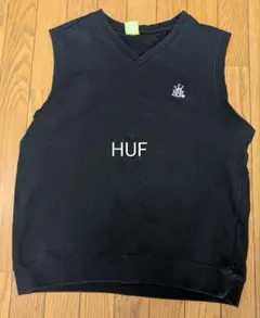 晋*庫様 HUF ブラックウェット生地Vネックベスト Lサイズのサムネイル