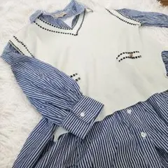 JUSGLITTY ジャスグリッティー ドッキングシャツ ニットベスト サイズ1のサムネイル