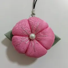 ハンドメイド 花モチーフ ストラップ