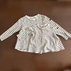 petit main ストライプ長袖カットソー Tシャツ 110 80 姉妹