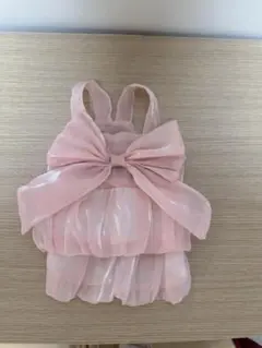 犬用リボンドレス ピンク フリル