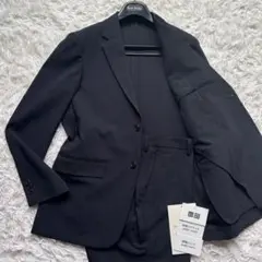 美品 ユニクロ 感動ジャケット 感動パンツ セットアップ 紺 スーツ ストレッチ