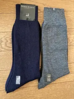 新品ALFRED DUNHILL リブ編みソックス 2足セット