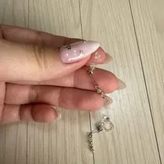 シルバー チェーン パール イヤリング
