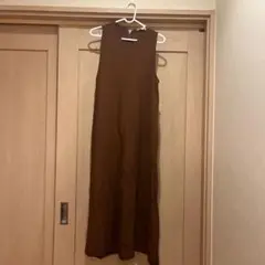 zara ブラウン　ノースリーブワンピース　s