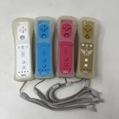 Wiiリモコン 4本セット (青, 金, 赤, 白) ゼルダの伝説 ストラップ
