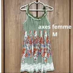 axes femme パネル花柄プリーツチュニック Mサイズ キャミソール
