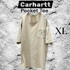 XLカーハート Carhartt ポケットTシャツ ベージュ ダメージ グランジ