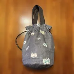 khaki mix 巾着バッグ ミナペルホネン ハンドメイド - メルカリ