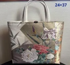 帯のリメイクバッグ　牡丹　菖蒲　鳥
