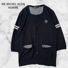 ＊ミッシェルクランオム＊【M】メンズ極美刺繍エンブレムカーディガン 袖ライン