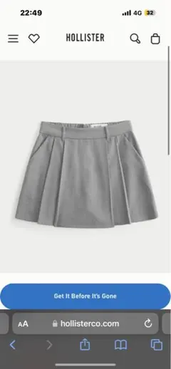Hollister グレー プリーツスカートのサムネイル