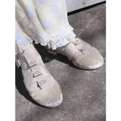 merry jenny メリージェニー/ベロアグログランベルトshoes 箱付き