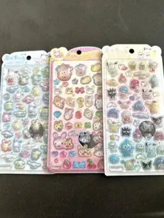 うるちゅるポップシール　ポチャッコ　ポムポムプリン　フワフワらびちゃん