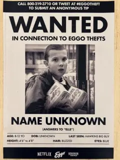『Stranger Things』 エルの手配書 ポスター