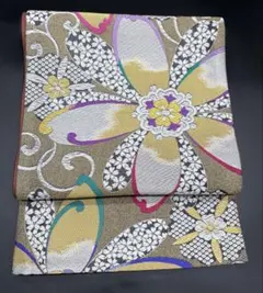 高級 正絹 袋帯 礼装 フォーマル 洒落帯　振袖　花柄　唐草　340