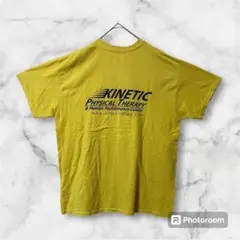 ギルダン Tシャツ L イエロー 黄色 企業ロゴ プリント アメカジ 古着 夏