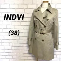 INDIVI インディヴィ　トレンチコート　チェック柄ライナー付き　38 春秋冬