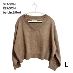 SEASON REASON トップスVネック ニット セーター ショート丈 L