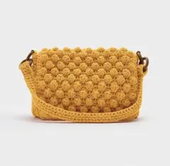 ZARA クロシェ編みショルダーバッグ イエロー