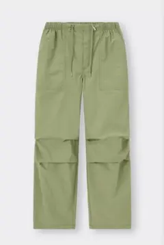 ※やや難あり GU ベイカーワイドパンツ OLIVE オリーブ Mサイズ
