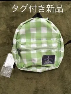 新品 BeBe ギンガムチェック リュック グリーンのサムネイル