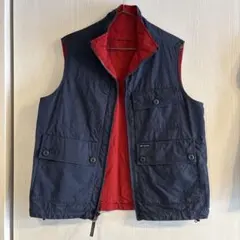 トミーヒルフィガー リバーシブルベスト ネイビー レッド 古着 90s