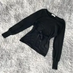 『a.v.v』アー・ヴェ・ヴェ　長袖ニット　セーター　毛　ウエストリボン　(M)