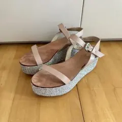 ZARA グリッターウェッジサンダル