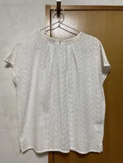 ✨定価1.6万❤️ 白 シップス ねじりスリーブブラウス 半袖ブラウス 