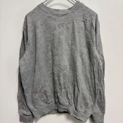 トレーナー 【L】 グレー コットン混紡 クルーネック 長袖 シンプル