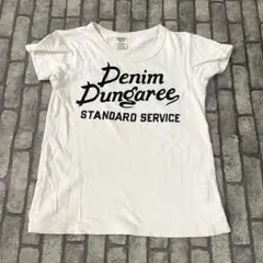 デニム&ダンガリー 半袖 Tシャツ フロッキープリント 白 145