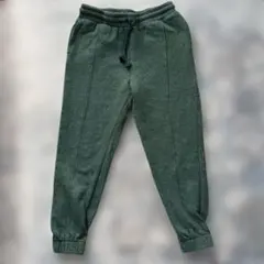 美品　H&M 裏起毛スウェットパンツ　ダークグリーン 130 クリスマス