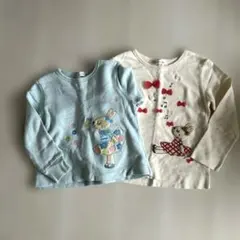 【KP】 ミミちゃん 刺繍トレーナー&Tシャツ  2枚セット  110cm