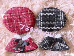 即日発送！即購入可！赤×黒！ぬいぐるみ服　着せ替え服10cm 12cm ポンチョ