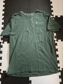 Champion グリーン Tシャツ 半袖 ポケット付き