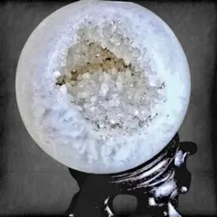 天然フラワーアゲート ジオードスフィア 68mm ⑤ インド産 天眼 天然水晶 天然 フラワーアゲート ジオードスフィア 68mm ⑥ 水晶ドゥルージー 花