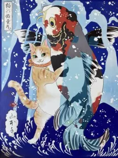 金魚の抽象油彩画 - メルカリ