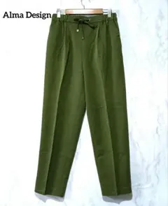 【Alma Design】スラックス/テーパードパンツ/カジュアル /オリーブ色
