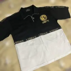 A.VERSACE・ハーフジップ・半袖シャツ・メデューサ・白黒・Lサイズのサムネイル